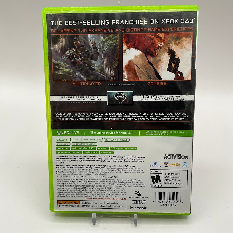 Call of Duty Black Ops III Xbox 360 Used、Collector Store LLC - VG、kayou