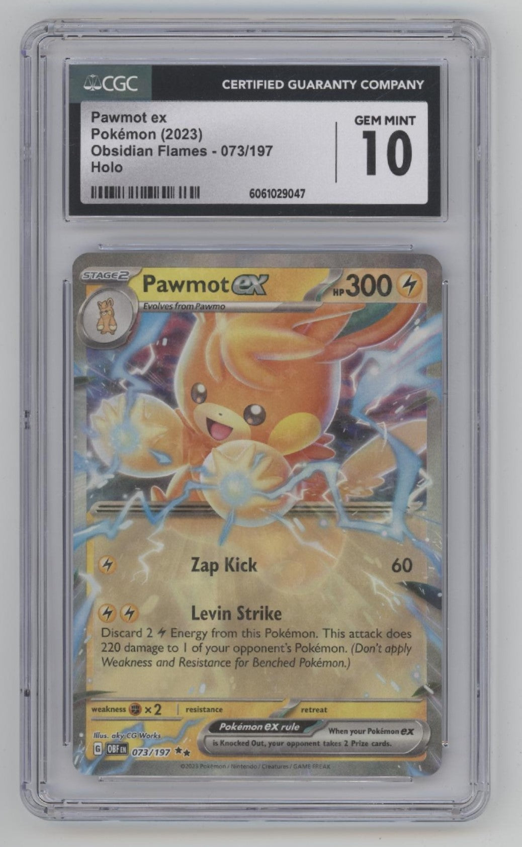 Pawmot ex Pokemon Obsidian Flames Holo #073 CGC 10、Collector Store LLC Gaming、kayou