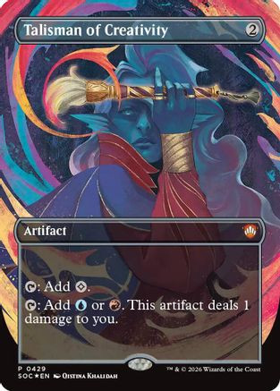 Talisman of Creativity (Borderless) (SOC-429) - Commander: Secrets of Strixhaven Foil、Wizards of the Coast、kayou