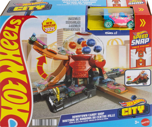 Hot Wheels Speed Snap City Downtown Candy Shop Playset、ToyWiz、kayou