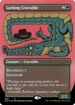 Lurking Crocodile (Foil Etched) (SLD-590) - Secret Lair Drop Series Foil、Wizards of the Coast、kayou