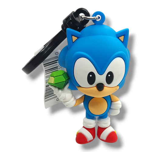 3D Figural Bag Clip Sonic the Hedgehog Series 6 Sonic 2-Inch Minifigure Loose、ToyWiz、kayou