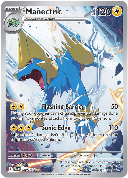 Pokemon Trading Card Game Mega Evolution Pitch Black Illustration Rare Manectric - 089/084 #89、ToyWiz、kayou