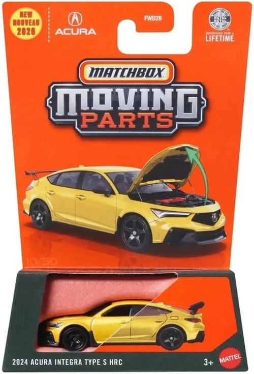Matchbox Moving Parts 2024 Acura Integra Type S HRC Diecast Vehicle、ToyWiz、kayou