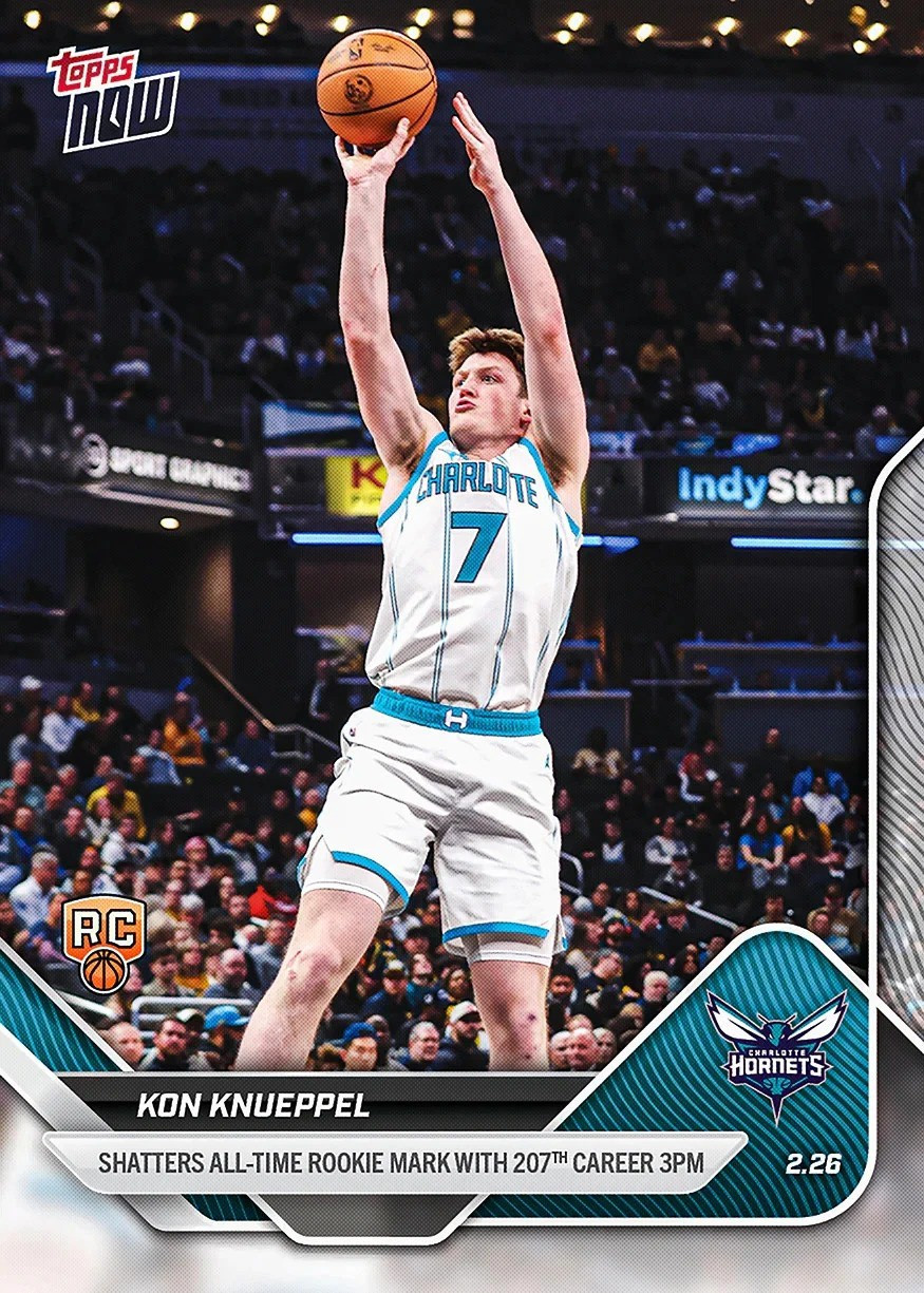 NBA Charlotte Hornets 2025-26 NOW Basketball Kon Knueppel #184 Rookie、ToyWiz、kayou