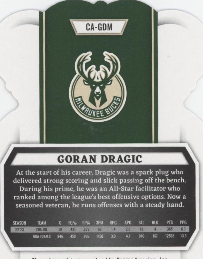 Goran Dragic 2023-24 Panini Crown Royale Die-Cut Red Auto 33/35 #CA-GDM、Collector Store LLC、kayou