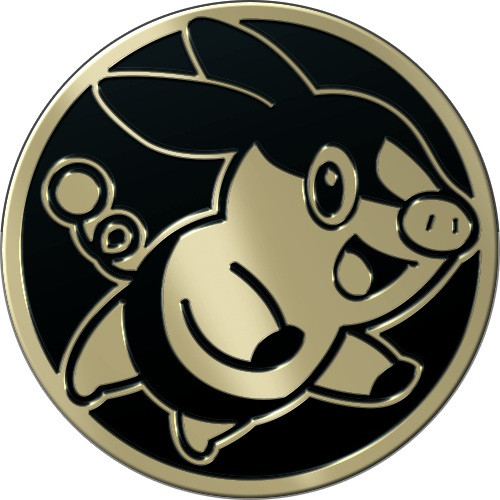 Black & Gold Clear Oversized Tepig Coin、Pokemon、kayou