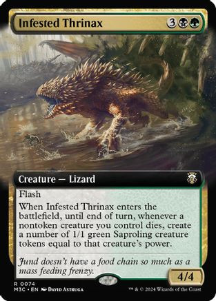 Infested Thrinax (Extended Art) (Ripple Foil) (M3C-074) - Modern Horizons 3 Commander Foil、Wizards of the Coast、kayou