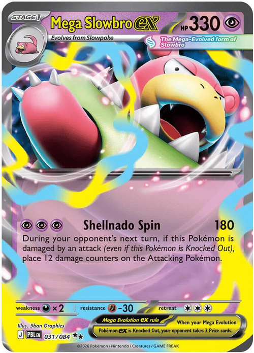 Pokemon Trading Card Game Mega Evolution Pitch Black Double Rare Mega Slowbro ex #31、ToyWiz、kayou