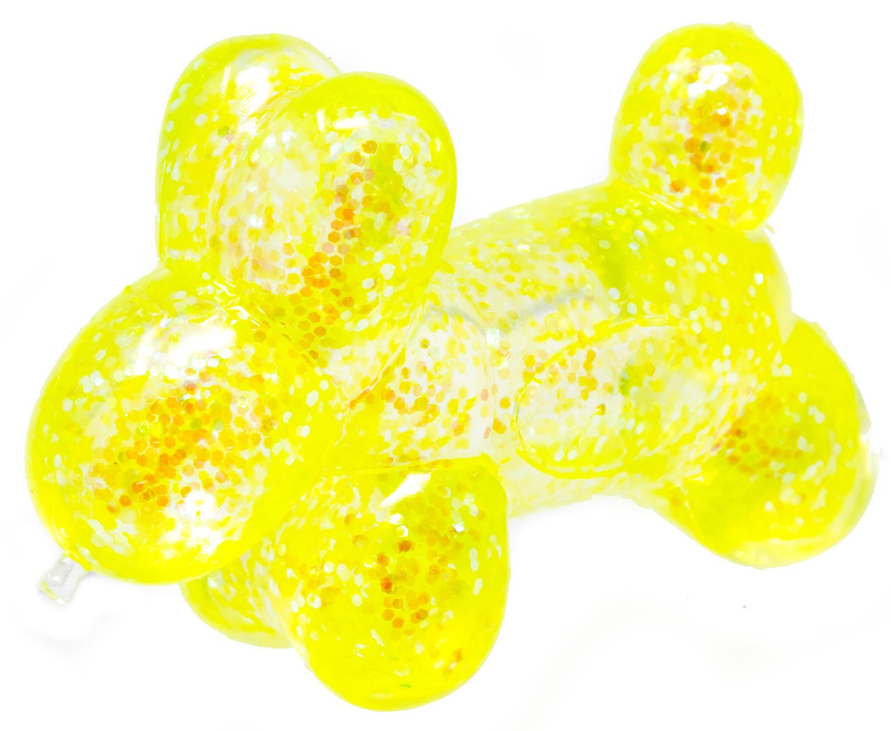 Squish Sparkle Balloon Dog YELLOW 3.5-Inch Squeeze Toy、ToyWiz、kayou