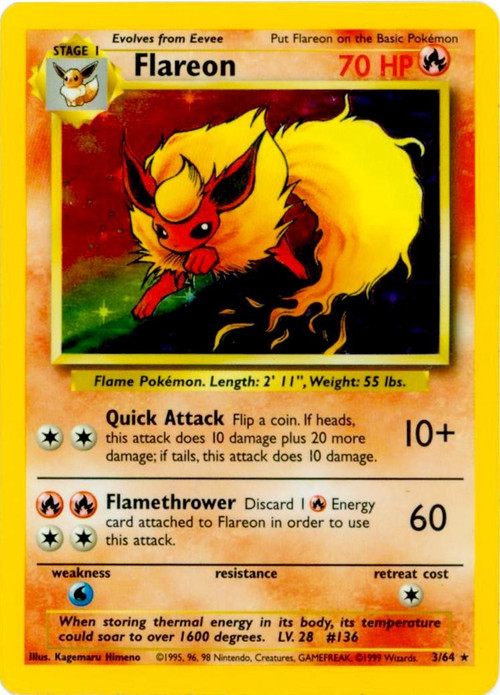 Pokemon Jungle Holo Rare Flareon #3 No Jungle Symbol、ToyWiz、kayou