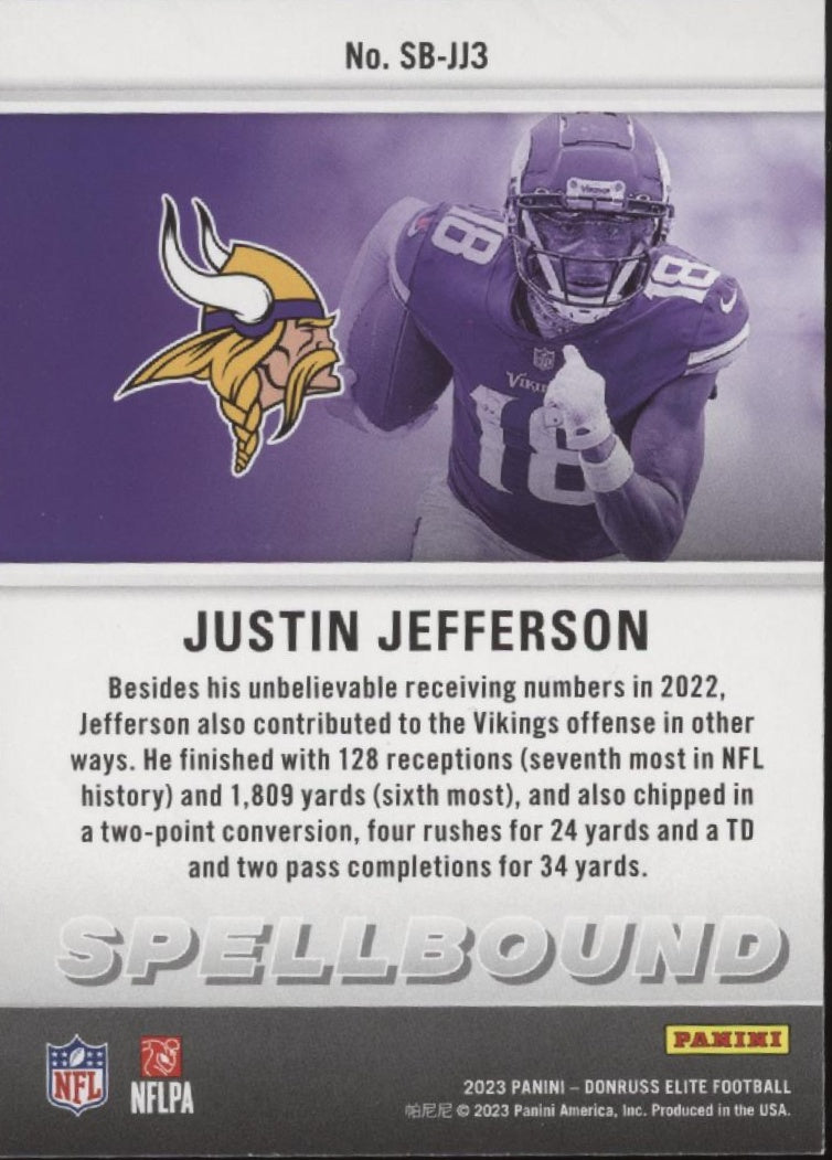 Justin Jefferson 2023 Panini Donruss Elite Spellbound 