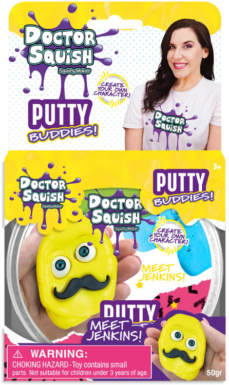 Doctor Squish Putty Buddies Jenkins 1.76 Oz Putty Yellow、ToyWiz、kayou
