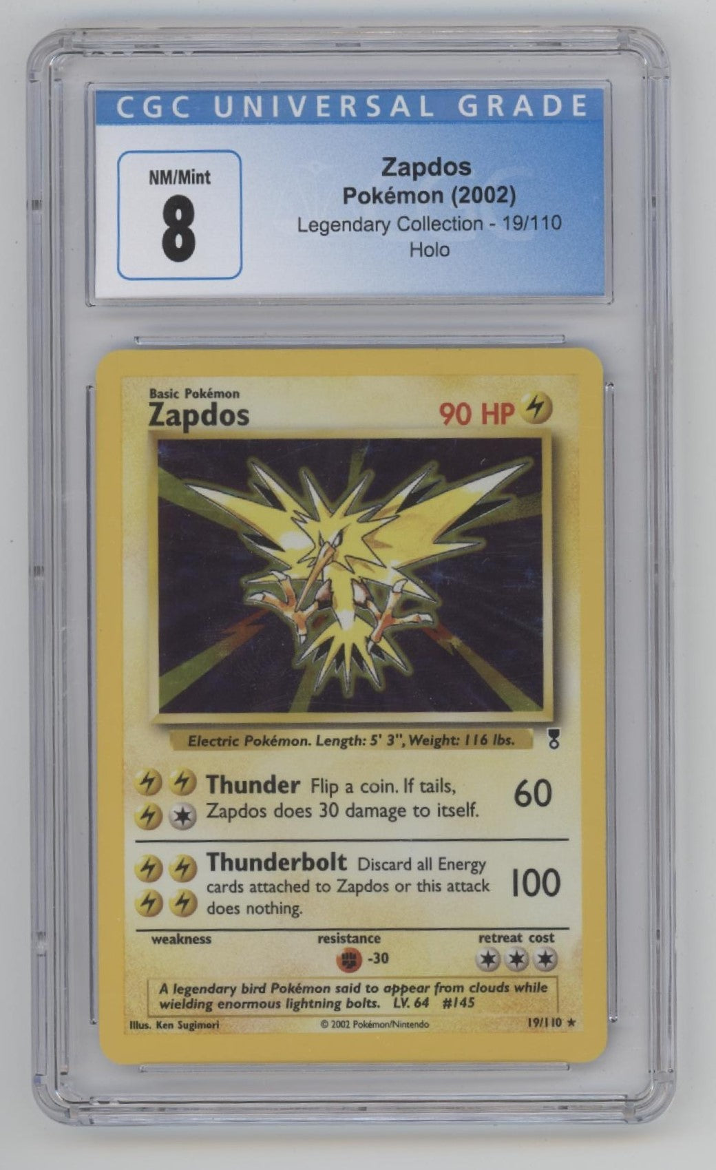 Zapdos Pokemon Legendary Collection Holo #19 CGC 8、Collector Store LLC Gaming、kayou