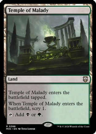 Temple of Malady (Ripple Foil) (M3C-388) - Modern Horizons 3 Commander Foil、Wizards of the Coast、kayou