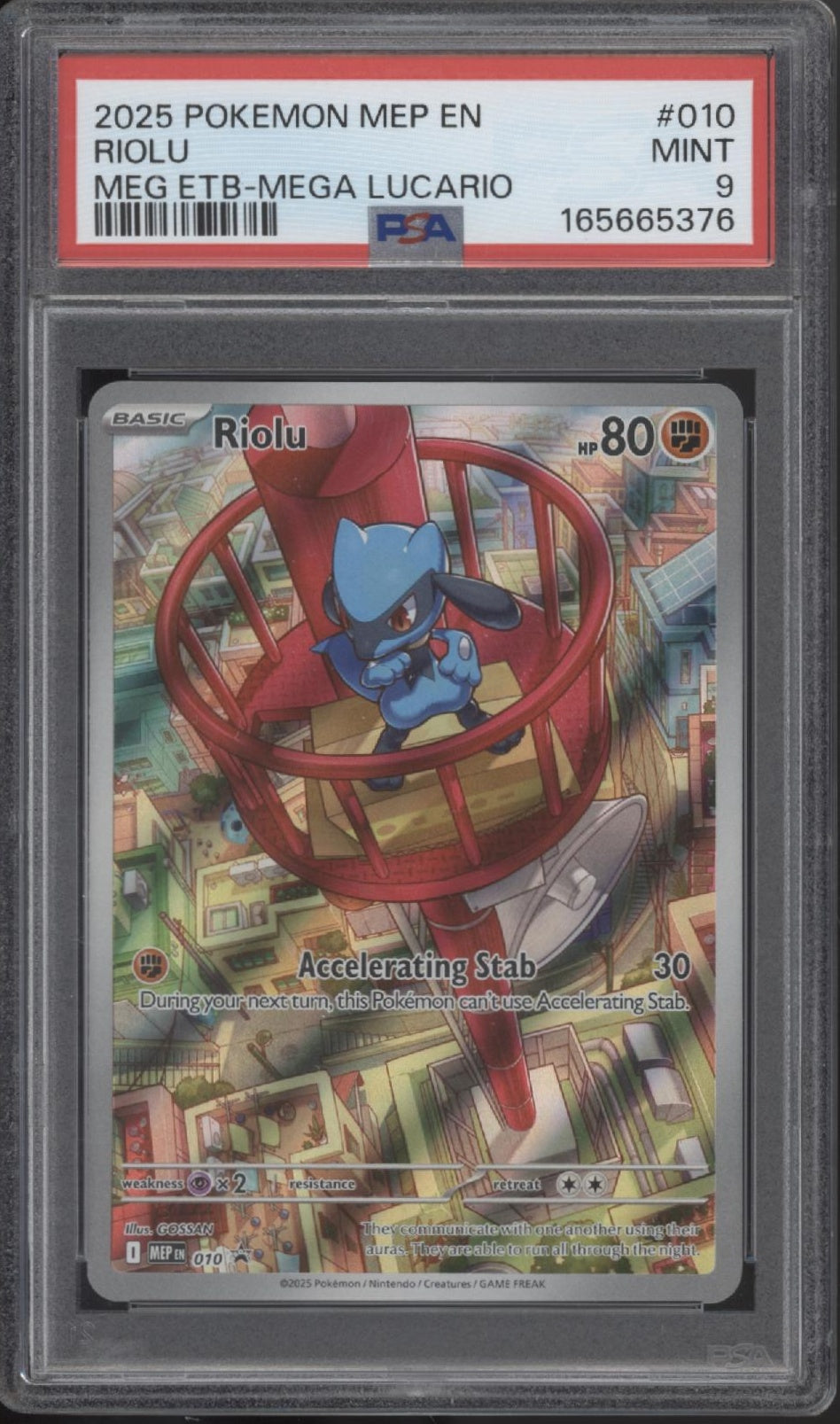 Riolu Pokemon Mega Evolution Elite Trainer Box Mega Lucario #010 PSA 9、Collector Store LLC Gaming、kayou