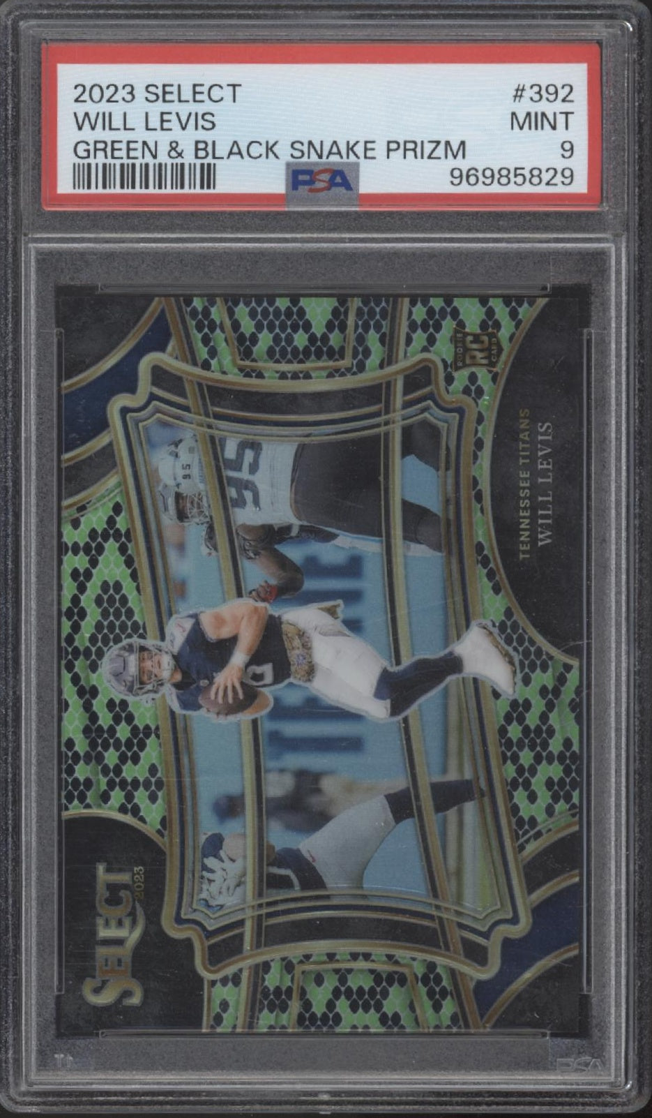 Will Levis 2023 Panini Select Green & Black Snake Prizm RC 1/2 #392 PSA 9、Collector Store LLC、kayou