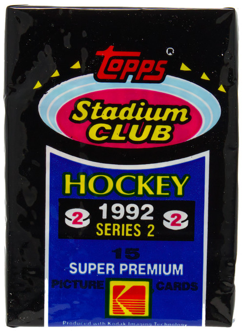 NHL Topps 1992 Series 2 Stadium Club Hockey Trading Card Pack 15 Cards、ToyWiz、kayou