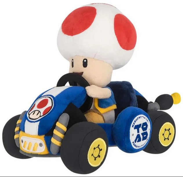 Super Mario Mario Kart Toad in Kart 9-Inch Plush (Pre-Order ships September)、ToyWiz、kayou