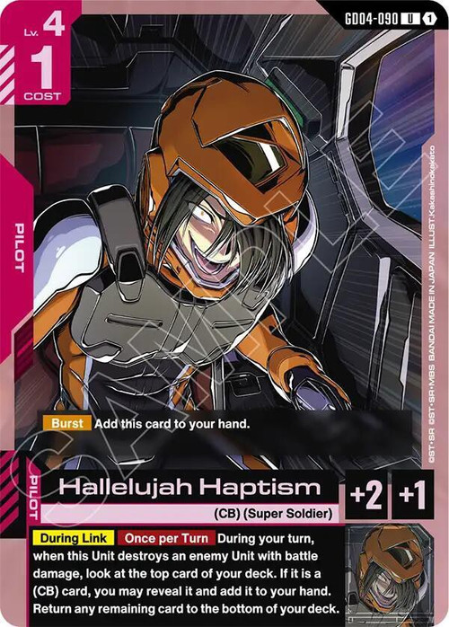 Gundam Trading Card Game Phantom Aria Uncommon Hallelujah Haptism GD04-090、ToyWiz、kayou