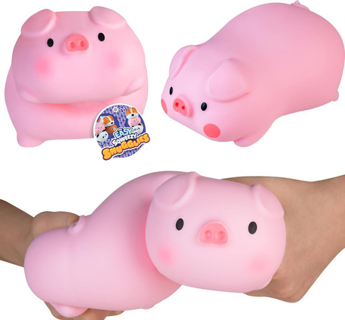 Easy Sqweezy Snugglies Pig 7-Inch Squeeze Toy、ToyWiz、kayou