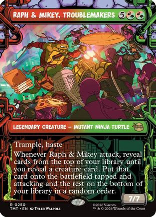 Raph & Mikey, Troublemakers (Showcase) (TMT-250) - Teenage Mutant Ninja Turtles Foil、Wizards of the Coast、kayou