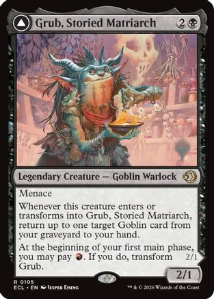 Grub, Storied Matriarch (PPECL-105) - Promo Pack: Lorwyn Eclipsed、Wizards of the Coast、kayou