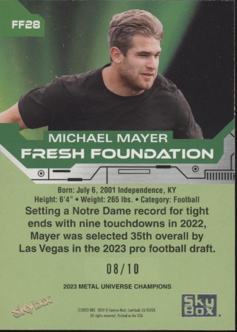 Michael Mayer 2023 Metal Universe Champions Fresh Foundation Green RC 08/10、Collector Store LLC、kayou