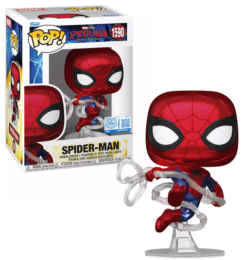 Funko Spider-Man: Brand New Day POP! Marvel Spider-Man Swinging Exclusive Vinyl Figure #1590 Metallic、ToyWiz、kayou