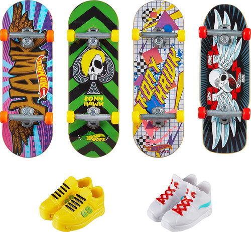 Hot Wheels Skate HW Half Pipe Pack Mini Skateboard 4-Pack、ToyWiz、kayou