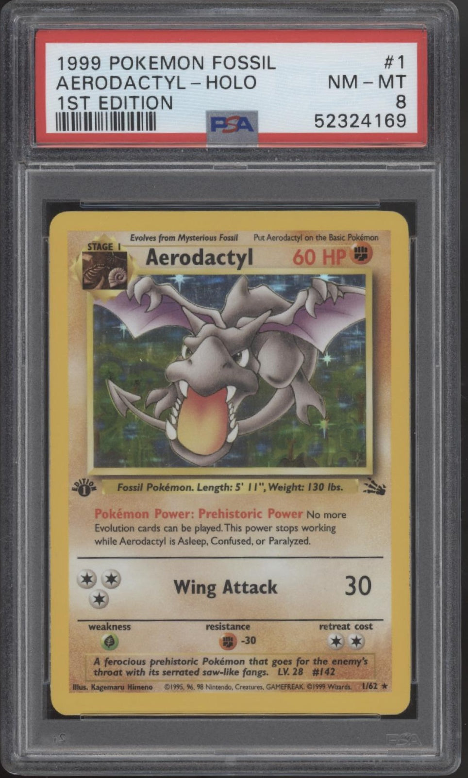 Aerodactyl Pokemon Fossil Holo 1st Edition #1 PSA 8、Collector Store LLC Gaming、kayou