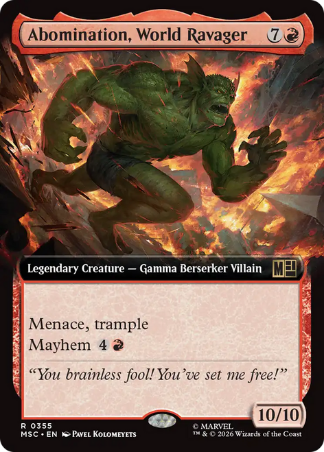 Abomination, World Ravager (Extended Art) | Marvel Super Heroes Commander、Magic: The Gathering、kayou