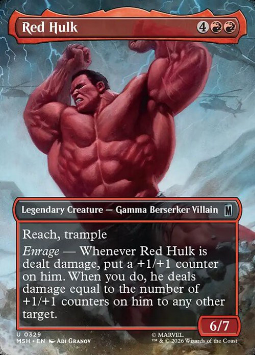MtG Marvel Super Heroes Uncommon Red Hulk #329 Borderless Scene、ToyWiz、kayou