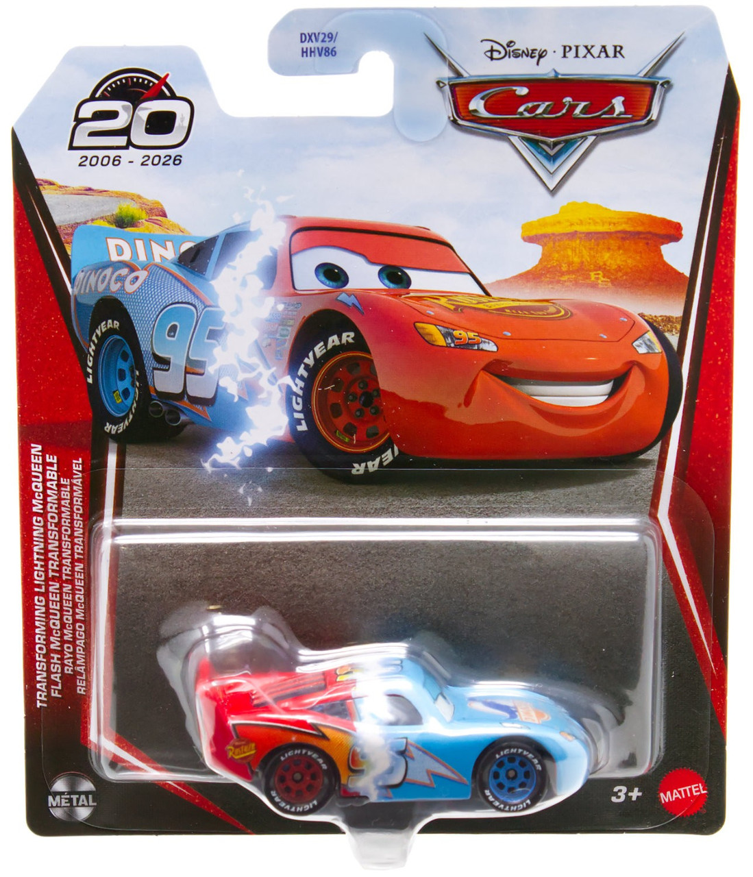 Disney / Pixar Cars 20th Anniversary Metal Transforming Lighting McQueen Diecast Car、ToyWiz、kayou