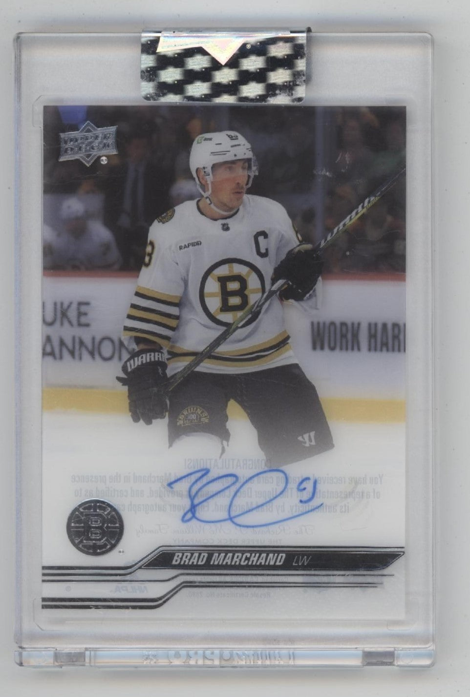 Brad Marchand 2023-24 Upper Deck Clear Cut Auto #CC-BM、Collector Store LLC、kayou