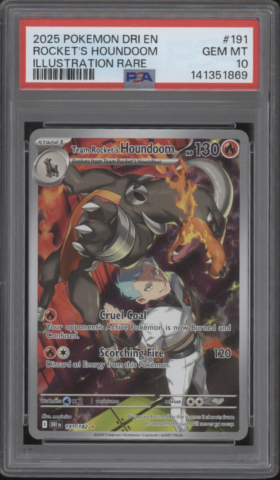Team Rocket's Houndoom Pokemon Destined Rivals Illustration Rare #191 PSA 10、Collector Store LLC Gaming、kayou
