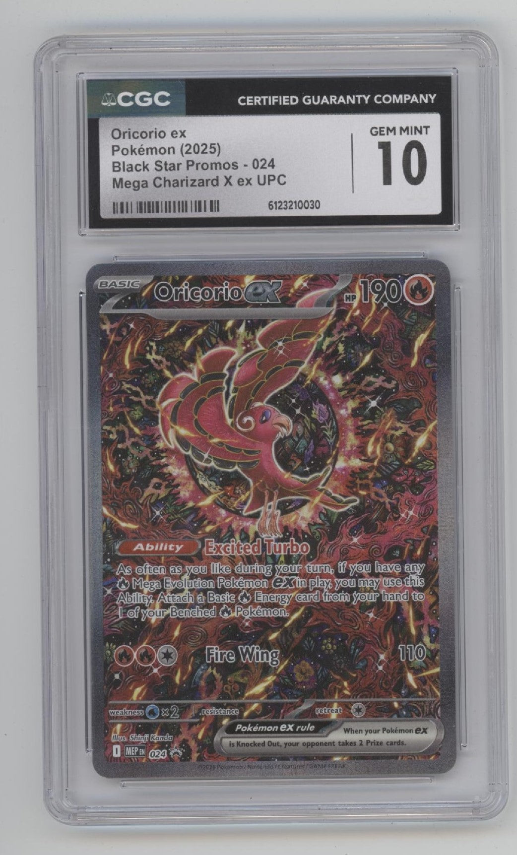 Oricorio ex Pokemon Mega Chaizard X ex UPC #024 CGC 10 #2、Collector Store LLC Gaming、kayou