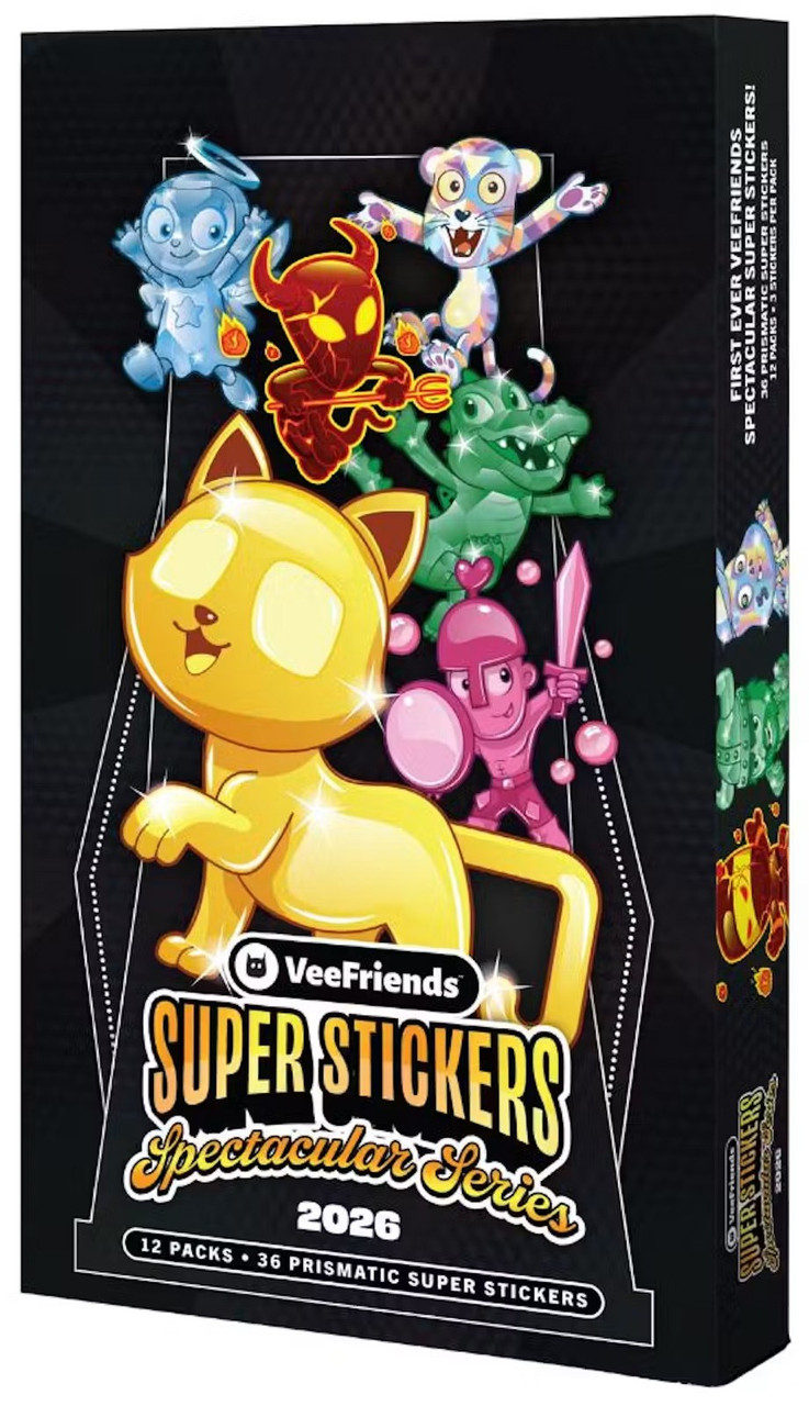 VeeFriends Topps Trading Cards 2026 Super Stickers Spectacular Series Box 12 Packs、ToyWiz、kayou