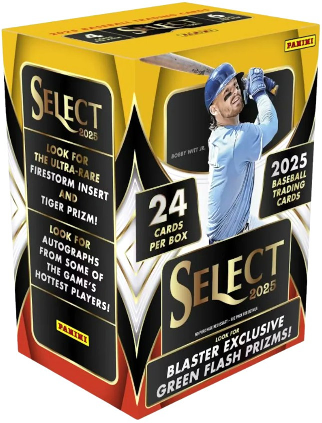 MLB Panini 2025 Select Baseball Trading Card BLASTER Box 6 Packs, Green Flash Prizms!、ToyWiz、kayou