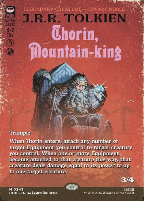 MtG The Hobbit Mythic Rare Thorin, Mountain-king #243 Book Cover FOIL、ToyWiz、kayou