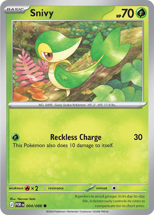 Pokemon Trading Card Game ME03: Perfect Order Common Snivy #4、ToyWiz、kayou