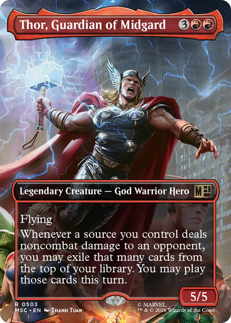 Thor, Guardian of Midgard (Borderless Scene Foil) | Marvel Super Heroes Commander、Magic: The Gathering、kayou