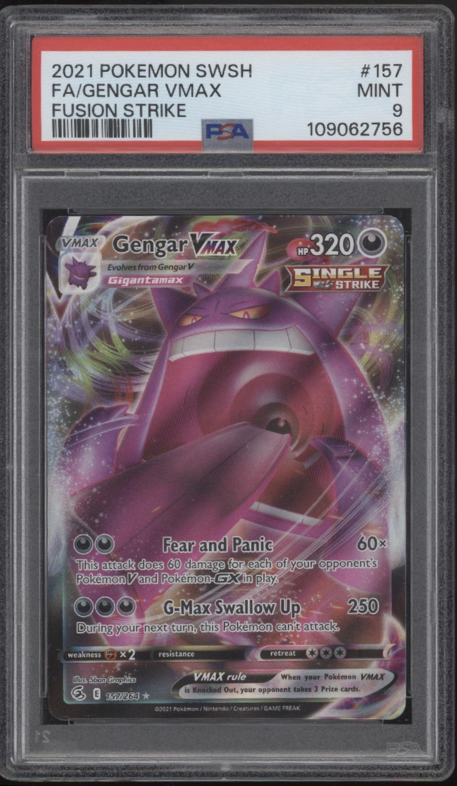 Gengar VMAX Pokemon Fusion Strike #157 PSA 9、Collector Store LLC Gaming、kayou