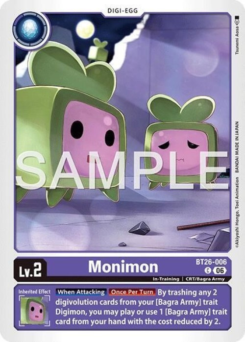 Digimon Trading Card Game Timeless Bonds Common Monimon BT26-006、ToyWiz、kayou