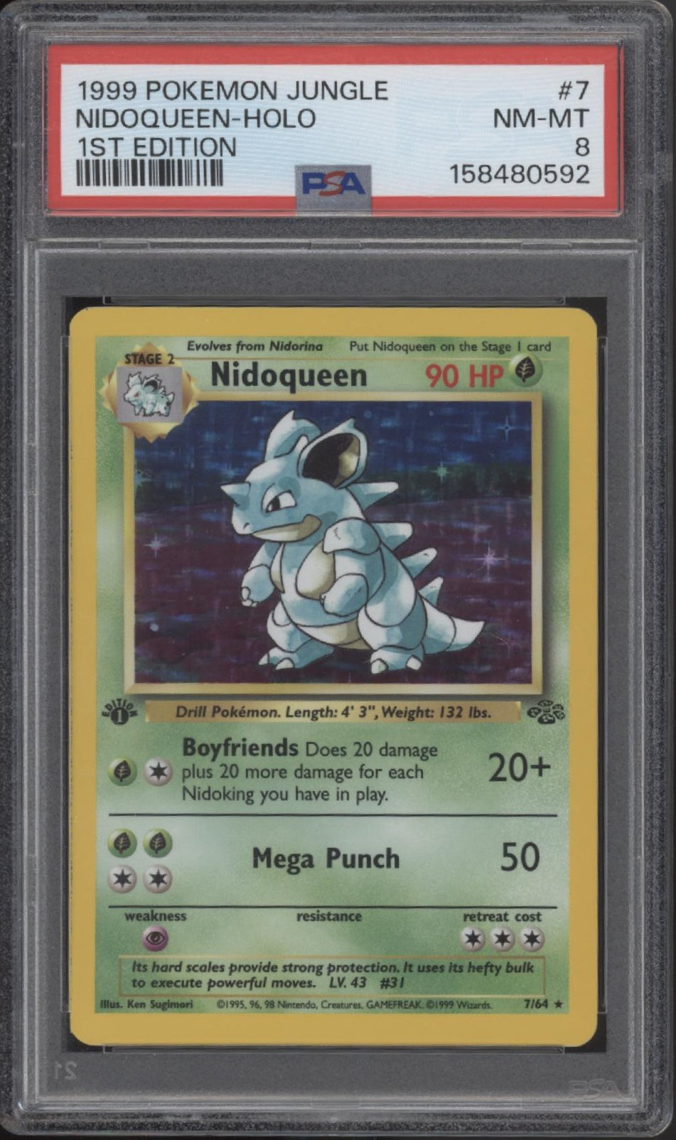 Nidoqueen Pokemon Jungle Holo 1st Edition #7 PSA 8、Collector Store LLC Gaming、kayou