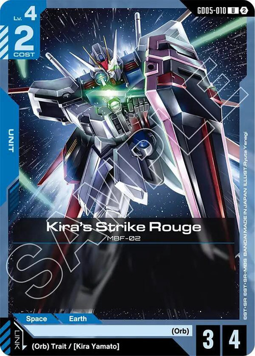 Gundam Trading Card Game Freedom Ascension Uncommon Kira's Strike Rouge GD05-010、ToyWiz、kayou