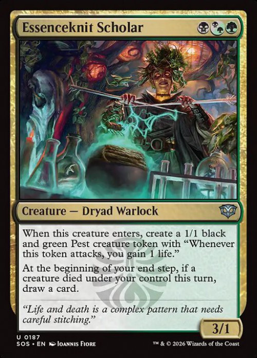 MtG Secrets of Strixhaven Uncommon FOIL Essenceknit Scholar #187、ToyWiz、kayou
