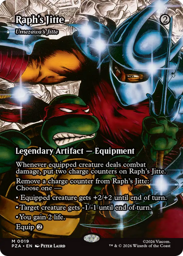 Umezawa's Jitte Raph's Jitte (Borderless Source Material) | Teenage Mutant Ninja Turtles Source Material、Magic: The Gathering、kayou