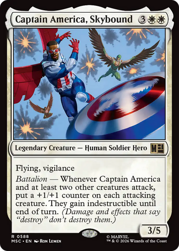 Captain America, Skybound (Foil) | Marvel Super Heroes Commander、Magic: The Gathering、kayou