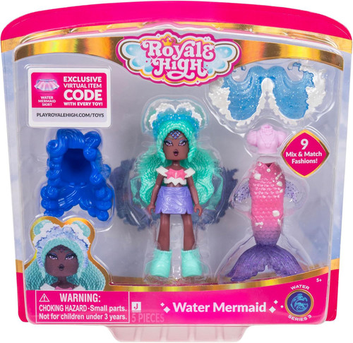 Royale High Series 3 Water Mermaid 3-Inch Mini Doll 9 Mix & Match Fashions & Water mermaid Skirt Virtual Item Code, Damaged Package、ToyWiz、kayou